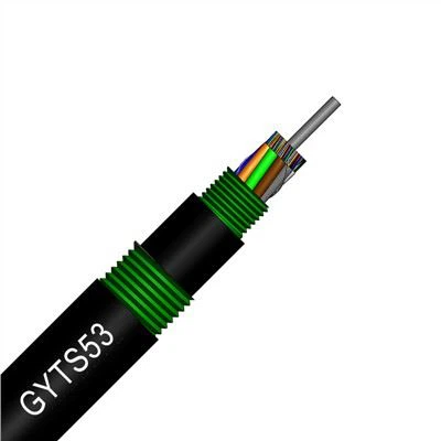 2-864 Teras Pita Keluli Dua Berperisai Sarung Polietilena Terkandas Tiub Longgar Kabel Gentian Optik GYTS53